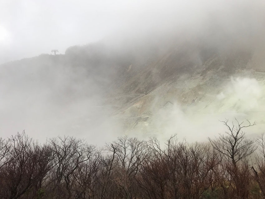Sulphur mixed with clouds and wind at Owakudani