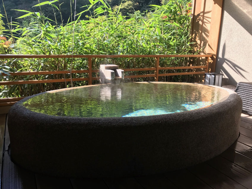 Our private onsen in daylight