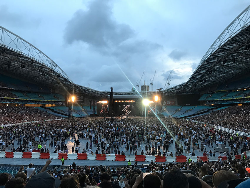 Inside the ANZ Stadium while Foo Fighters were playing their Sydney show
