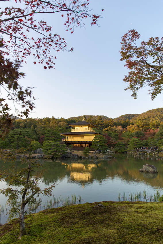 A view of the Golden Pavilion with its reflection on the pond