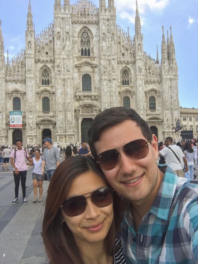 Myself and Nick in front of the Milan Cathedral
