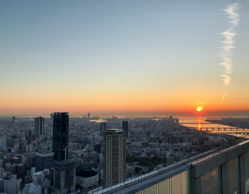 The sunset from the top of the Umeda Sky Building