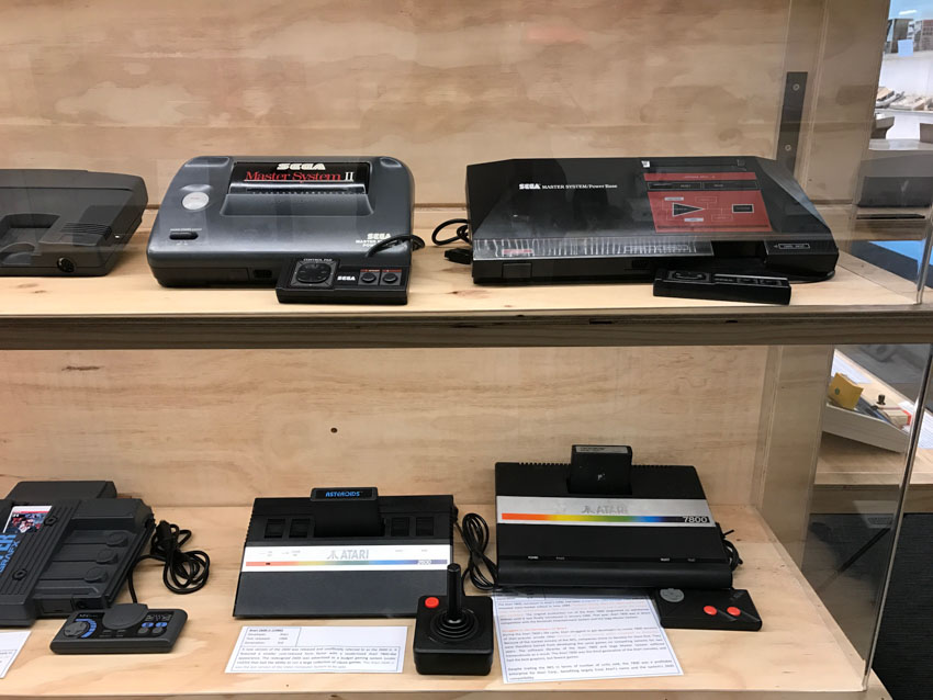 Display of some old SEGA consoles