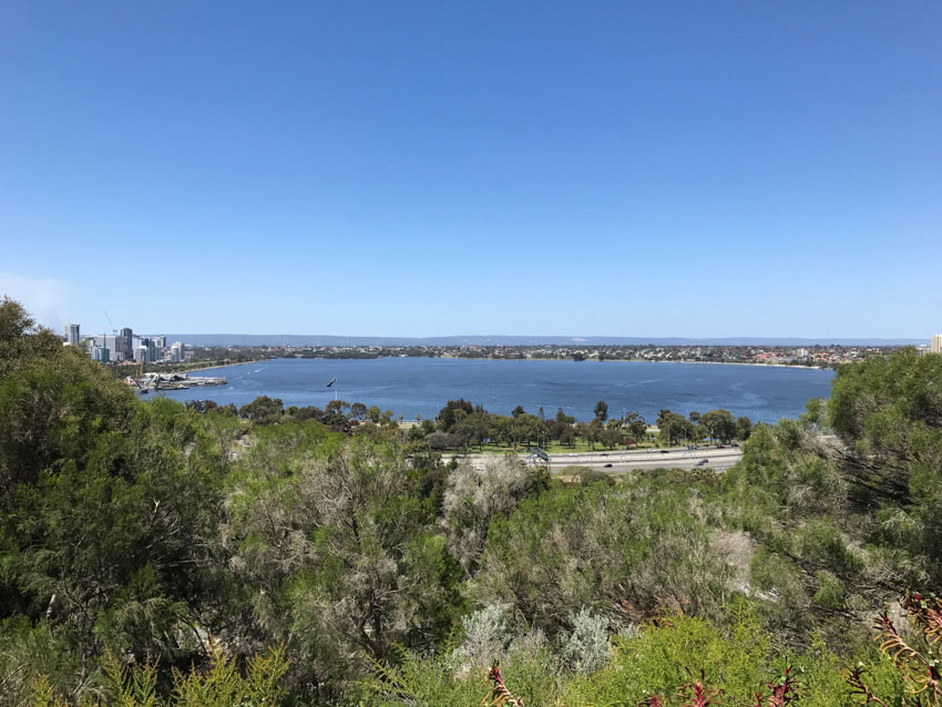 A wide view of the sea from Kings Park