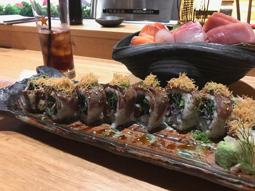 Wagyu beef sushi rolls
