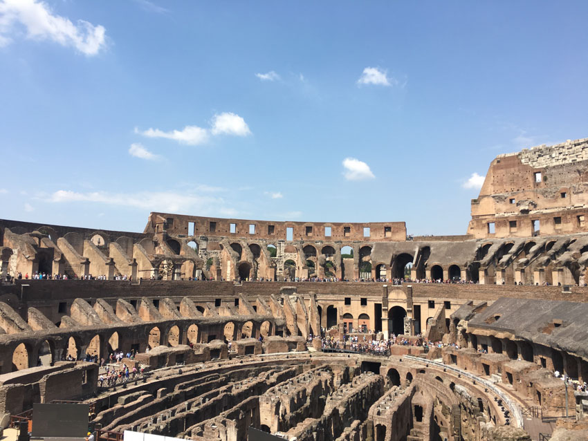 The inside of the Colosseum from a top level