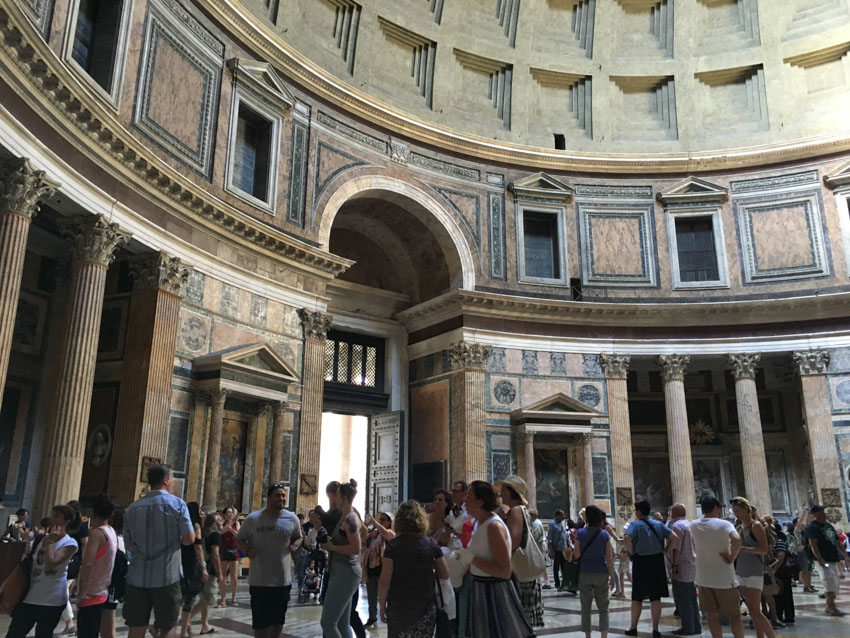 Walls of the inside of the Pantheon