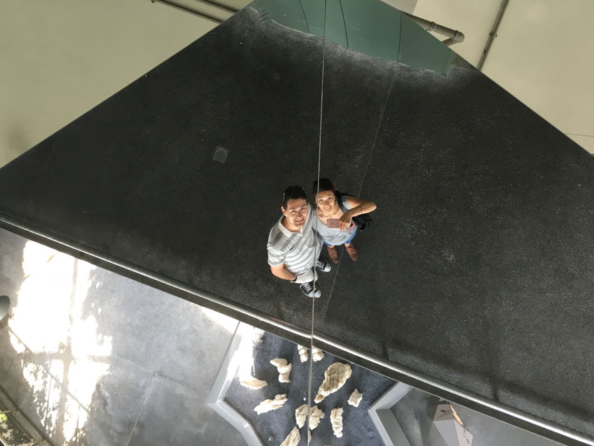 Mirror ceiling selfie of me and Nick