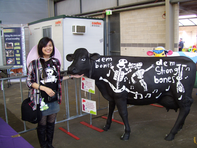 Me and a model cow.