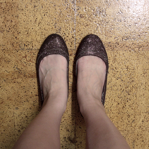 Sparkly brown flats