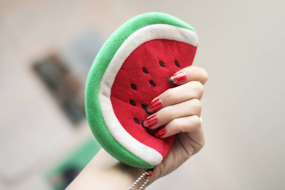 Watermelon-style nails & my watermelon purse