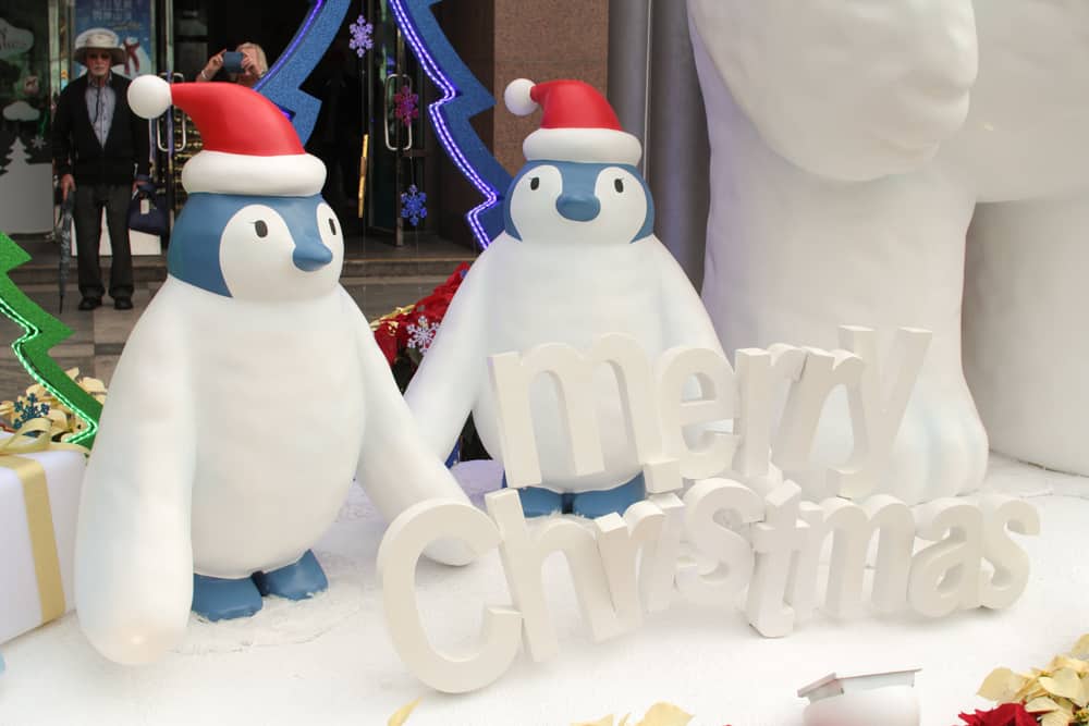 Cute penguin statues