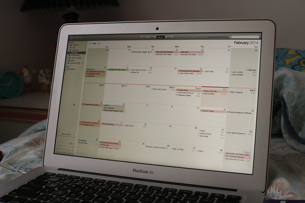 My calendar. A lot is going on!