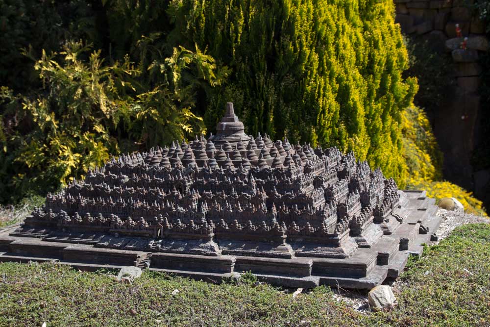 Replica of Borobudur, a Buddhist temple in Indonesia