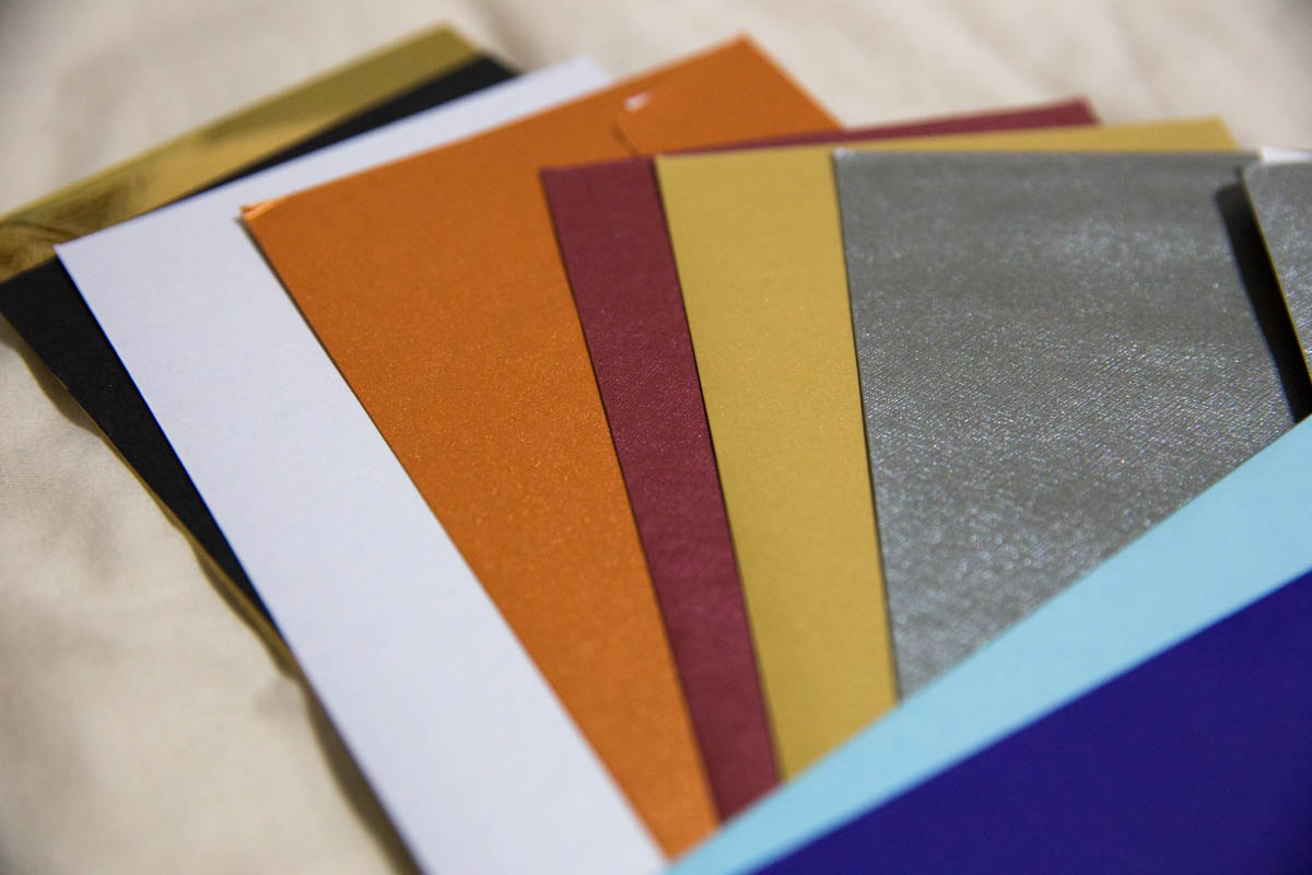 Metallic and textured envelopes in a long folded letter size