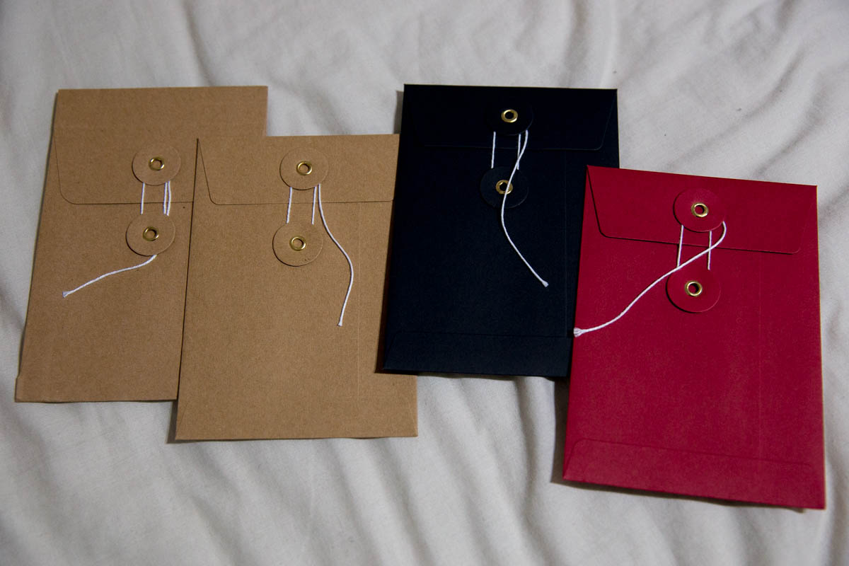 A few string and washer envelopes