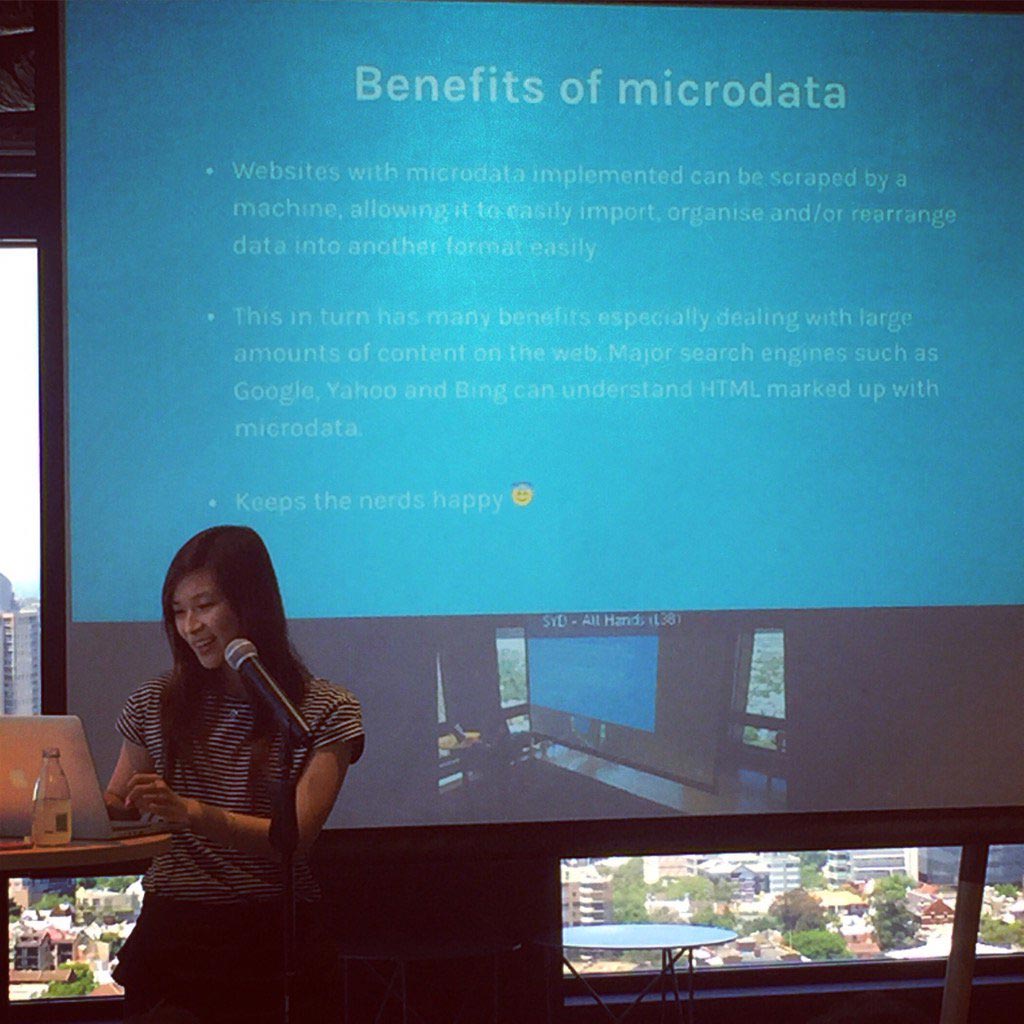 Presenting my talk on microdata.