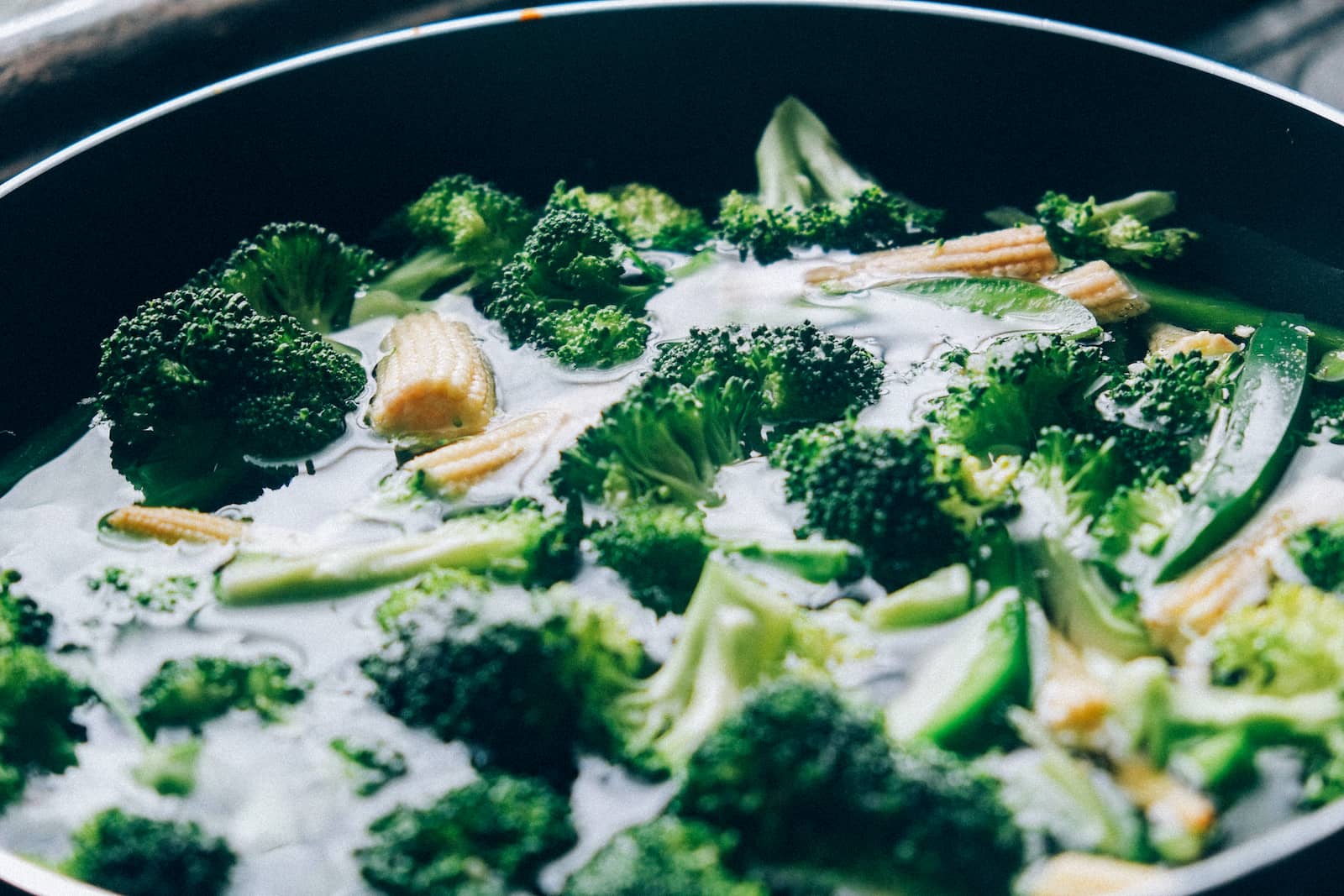 A close-up of broccoli soup