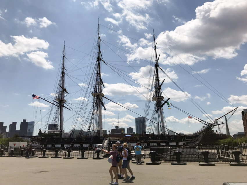 A large ship as seen from the side