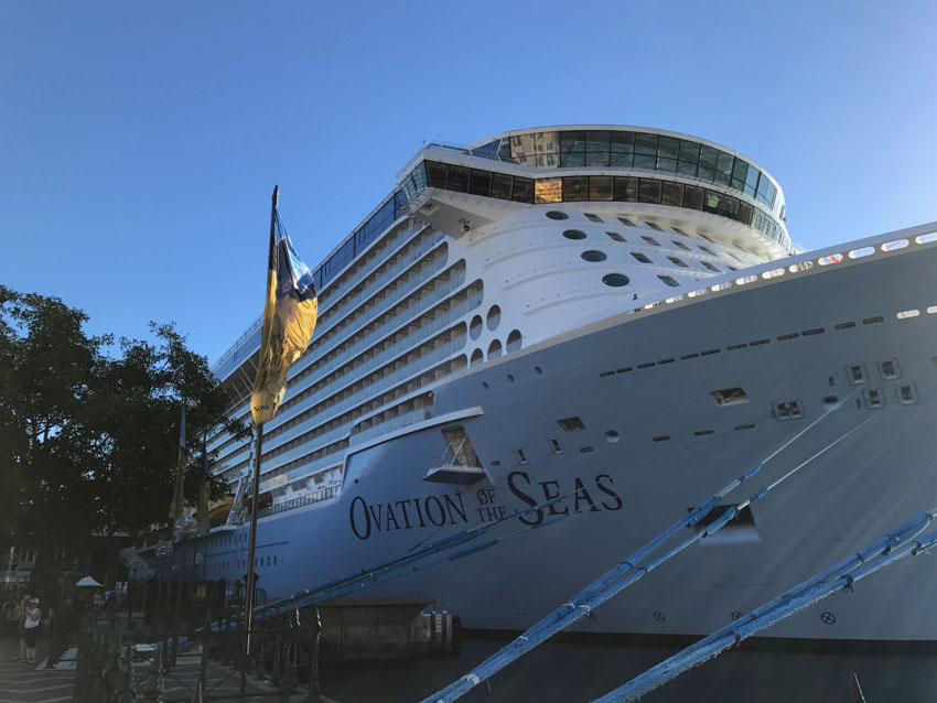 Ovation of the Seas ship docked in Sydney