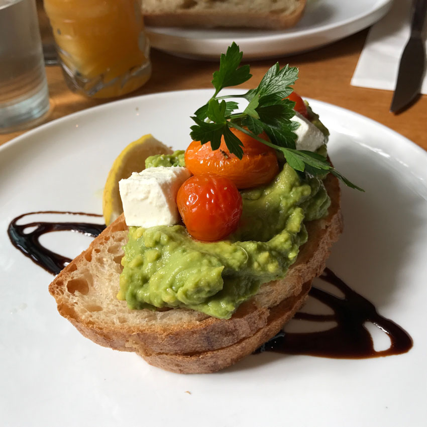 Avocado, tomato and feta on sourdough