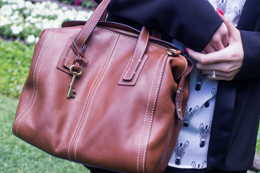 Close up of my Fossil bag