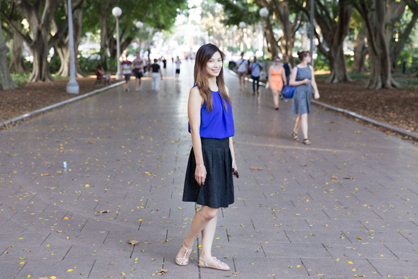 Full body shot of me standing in the middle of the Hyde Park walkway