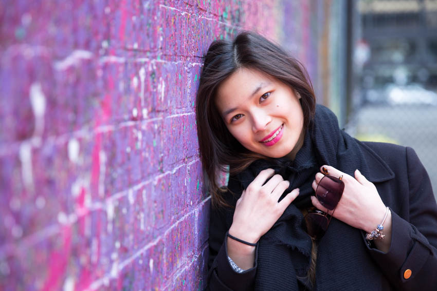 Close shot of me leaning sideways against the wall