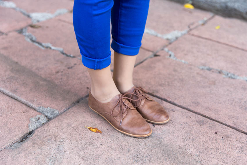 My new tan lace-up flats.