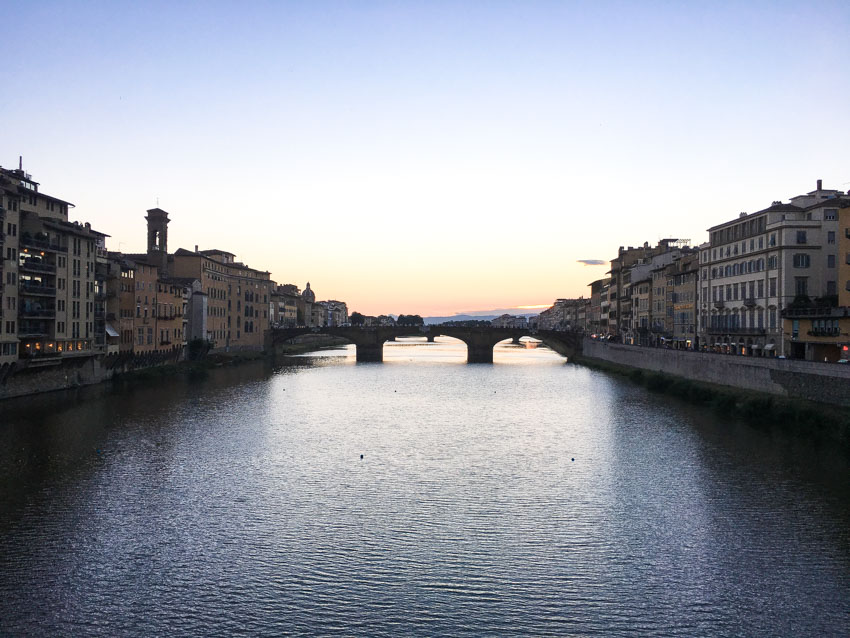 A view of the river in the evening