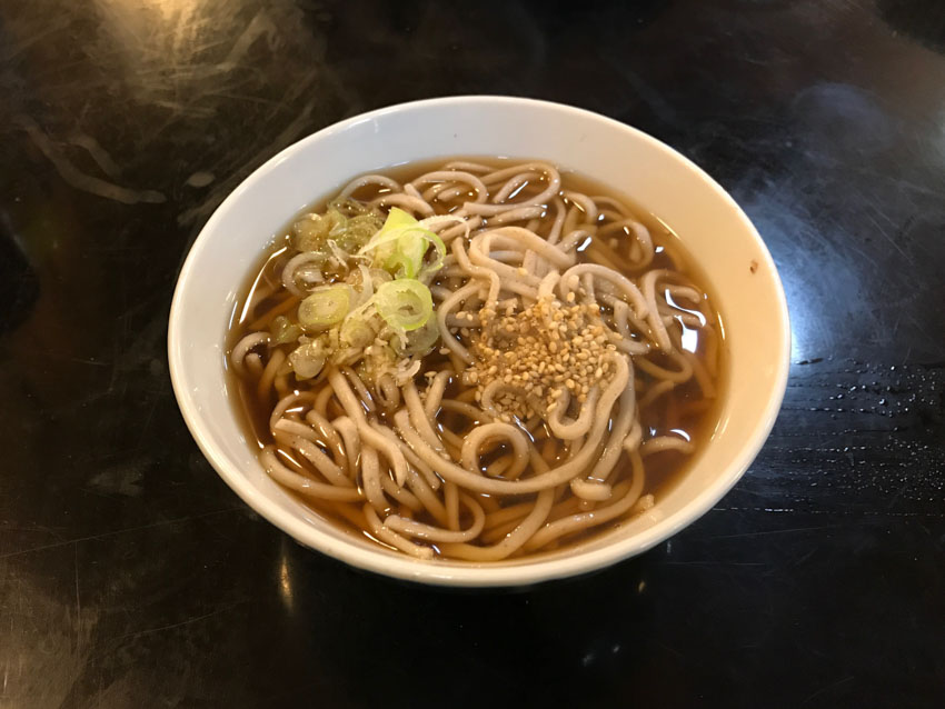 A bowl of homemade soba from a well-known place in downtown Gujo