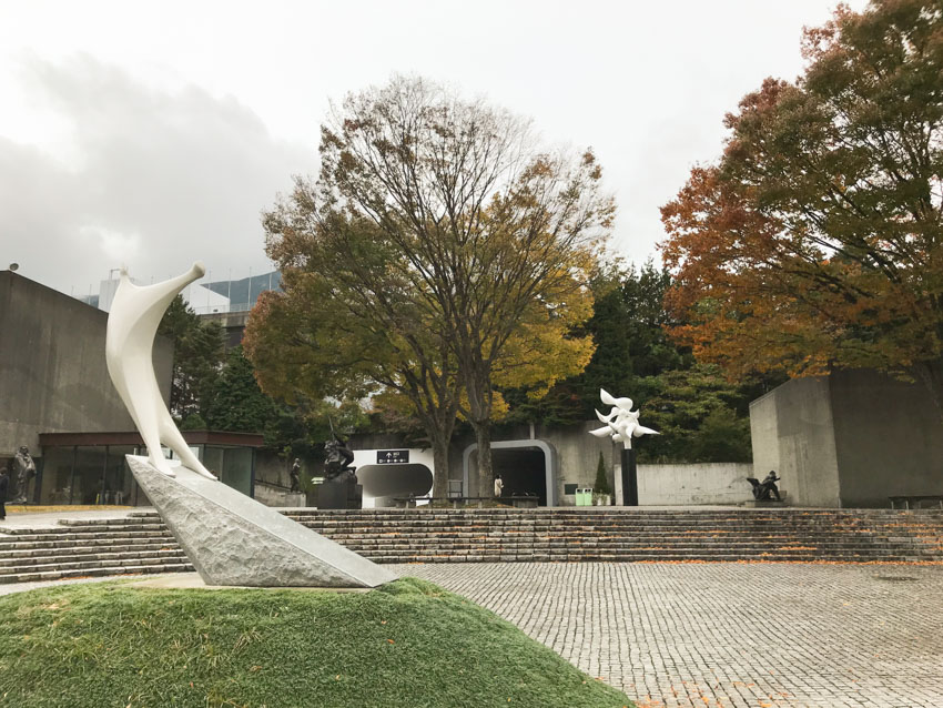 A view of the entrance to the Open Air Museum, taken from the inside