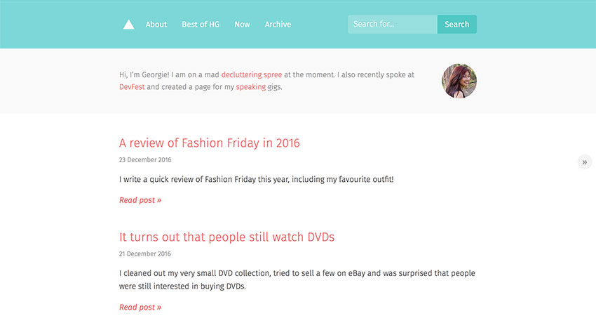 The original look of my blog