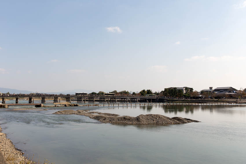 The main bridge of the city over the Hozugawa river