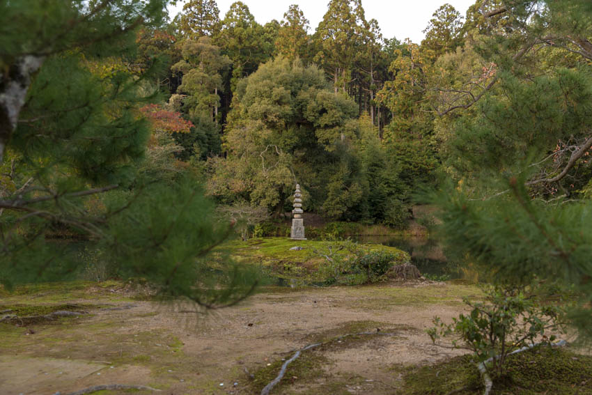 A statue (I’m not sure what it is exactly) through the trees