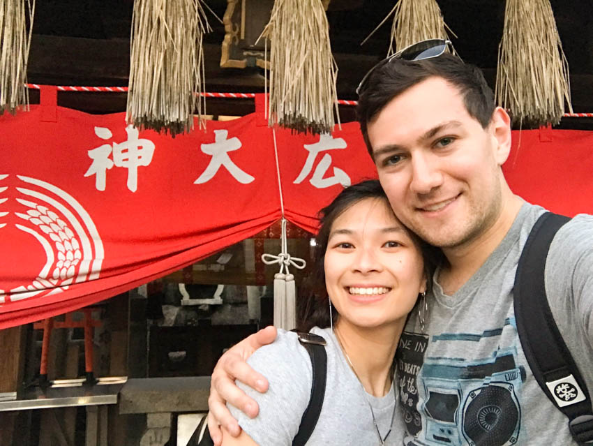 A selfie of me and Nick at the top of Fushimi Inari-Taisha