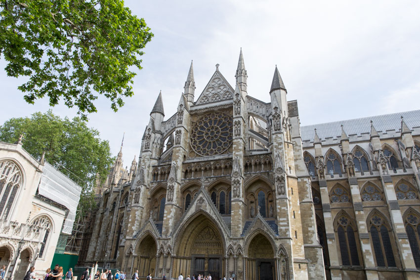 Side view of Westminster Abbey