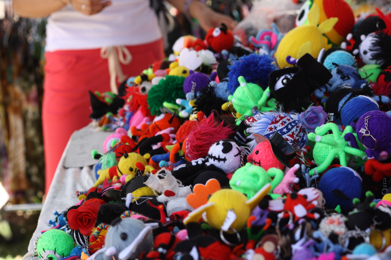 Cute voodoo dolls in a pile