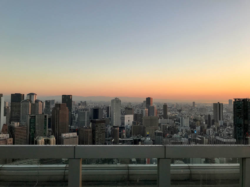 The skyline view from the top of the Umeda Sky Building