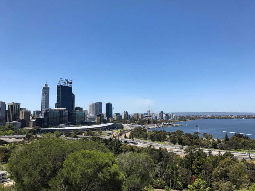 A view of the city of Perth from Kings Park