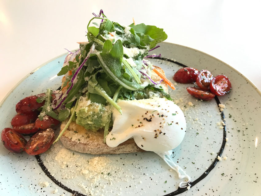 Sundried tomatoes, poached egg, rocket, avocado... on toast!