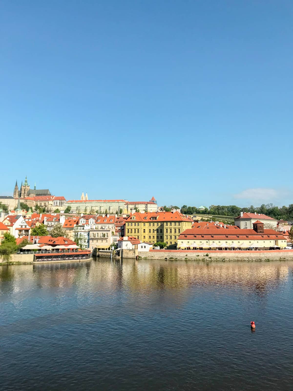 A view of part of the city of Prague as seen from across the river