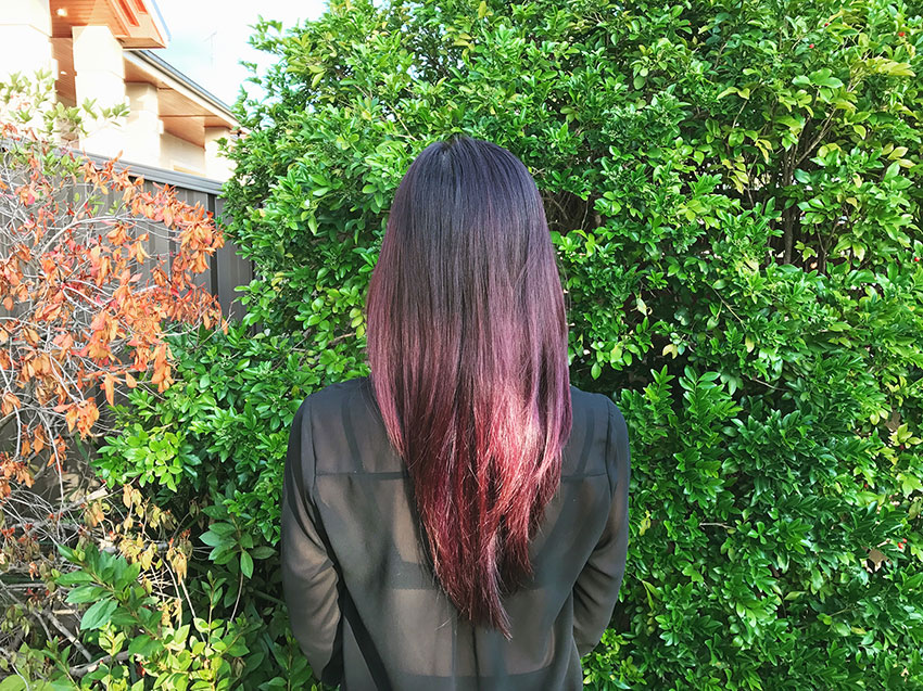 Back view of my hair in the sun