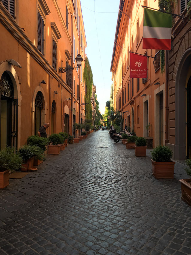 A quiet lane just off the main walkway