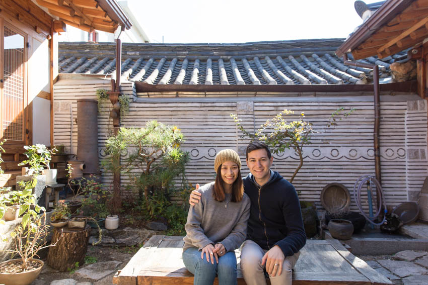 Me and Nick in a traditional Korean garden