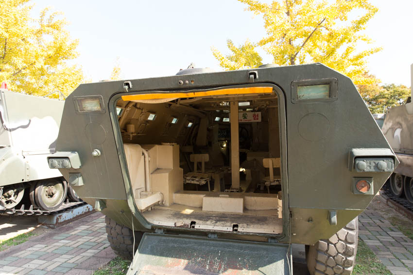 The inside of a tank