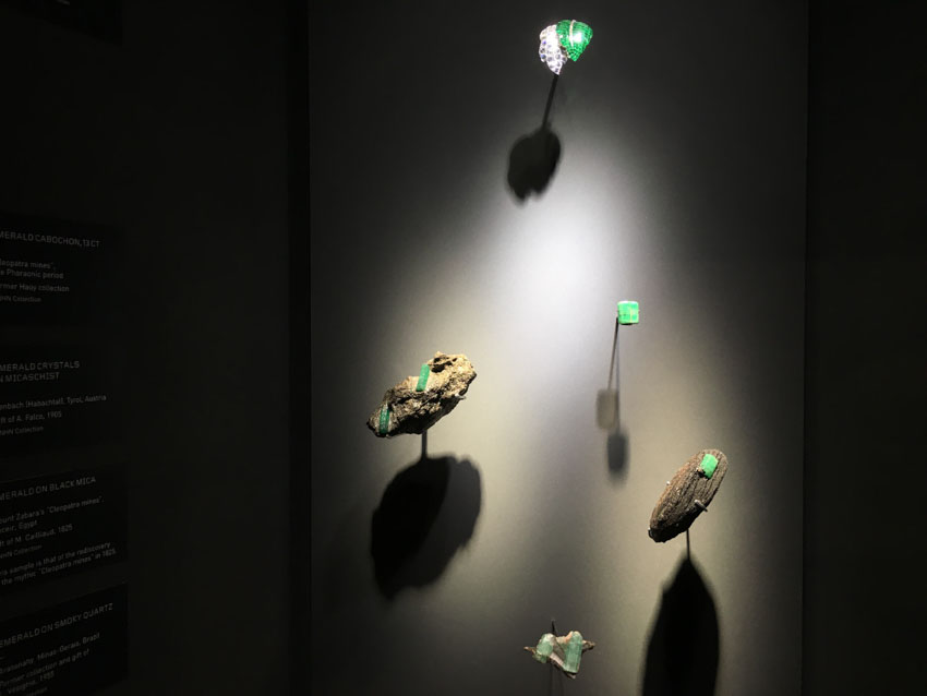 Emeralds on display