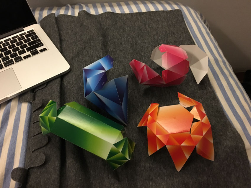 Cardboard foldable gems