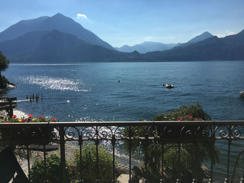 The amazing view from our apartment balcony in Varenna