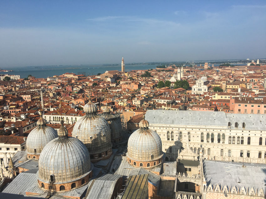 A view of Venice from St Mark’s Campanile (a bell tower)